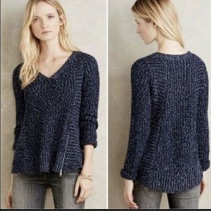 Anthropologie Navy blue wool sweater